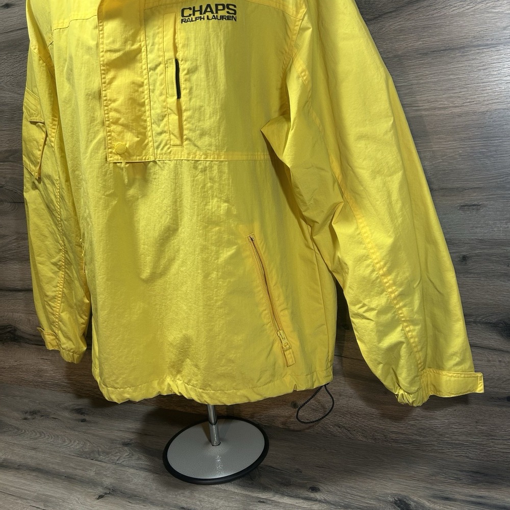 Vintage Chaps Ralph Lauren Mens 1/4 Zip Jacket Yellow Size Large Y2K - Picture 3 of 6